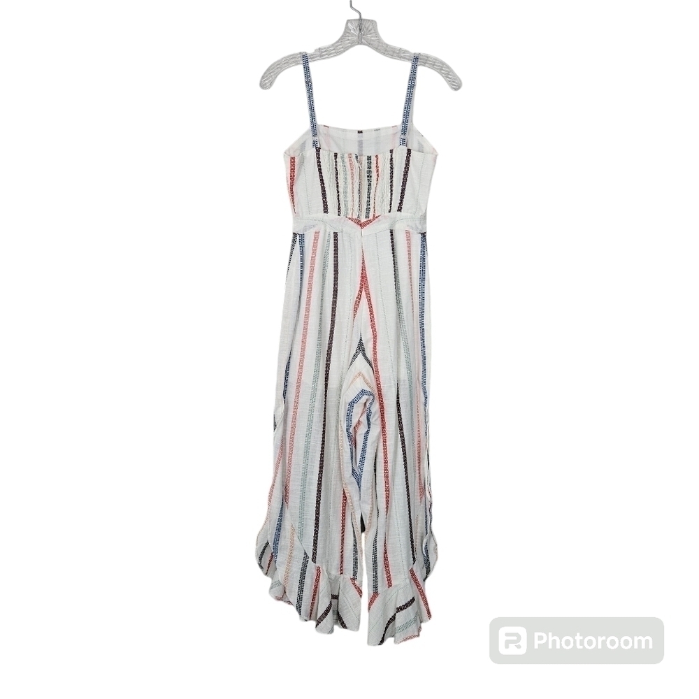 Anthropology Red Carter Everly Stripped Ruffle Hem Jumpsuit size XS - Picture 3 of 13